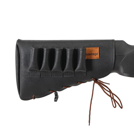 Deri Dipçik Fişekliği - Savage - Siyah - 5'li