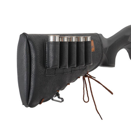 Deri Dipçik Fişekliği - Savage - Siyah - 5'li