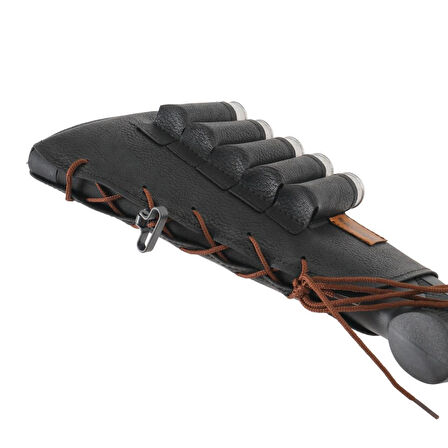 Deri Dipçik Fişekliği - Savage - Siyah - 5'li