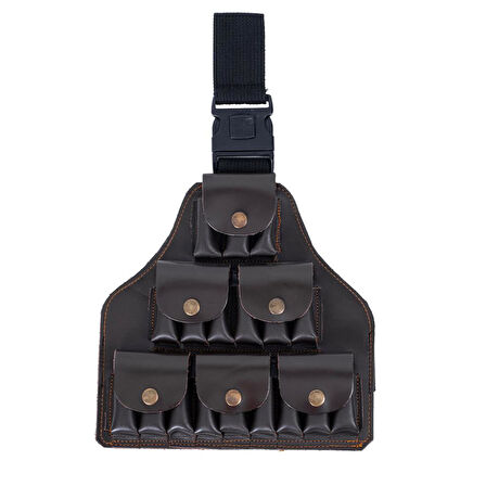 Deri Bacak Fişekliği - Savage - Kahve - 18'li