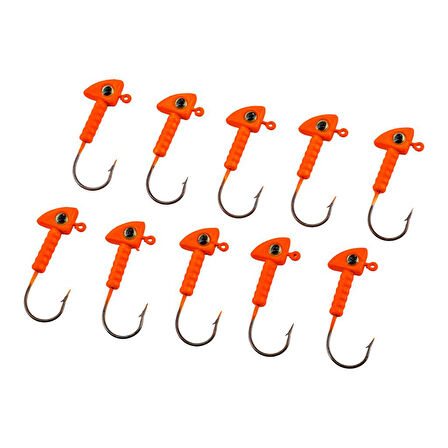 Jighead - Zoka - Kurşunlu Olta İğnesi - (XH-A 06) - Turuncu - 6 gr - 10 Adet