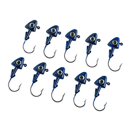 Jighead - Zoka - Kurşunlu Olta İğnesi - (XH-A 07) - Mavi - 10 Gr - 10 Adet
