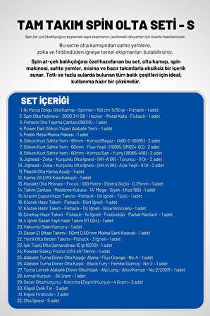 Tam Takım Spin Olta Seti - 150cm Kamış 5-30GR / 3000'lik 3+1BB Makine - S - At-Çek Olta Takımı