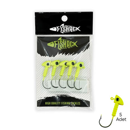 Kurşunlu Jighead Zoka - 7g - Fishack - Açık Yeşil (XHA06) - 5 Adet