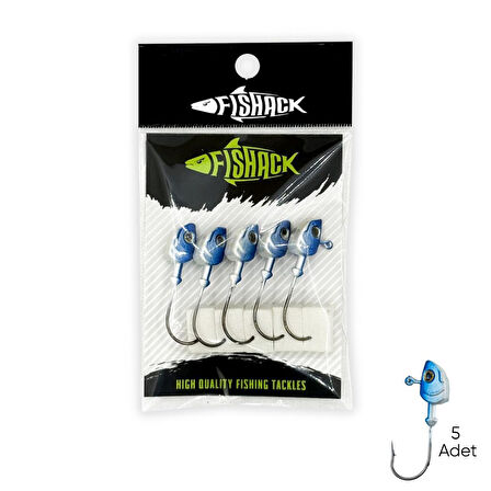 Kurşunlu Jighead Zoka - 8g - Fishack - Mavi Beyaz (XHA11) - 5 Adet