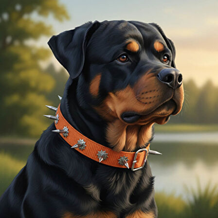 Dokuma Çivili Köpek Boyun Tasması - 4*70 cm - Kırmızı