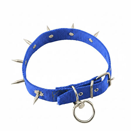 Dokuma Çivili Köpek Boyun Tasması - 4*70 cm - Mavi