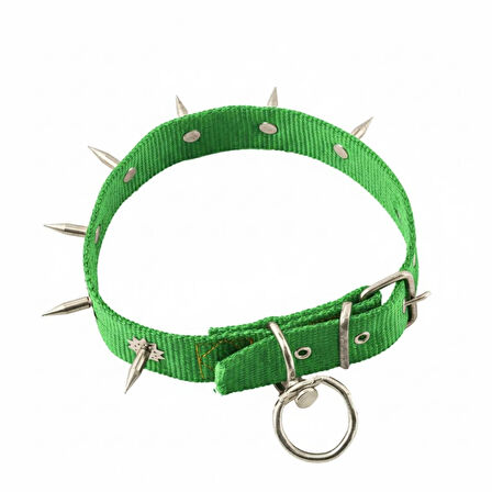 Dokuma Çivili Köpek Boyun Tasması - 4*70 cm - Yeşil