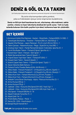 Deniz Ve Göl Profesyonel Olta Takımı Seti (Metal 6000'lik Makine + 360cm 100-300g Atarlı Kamış)