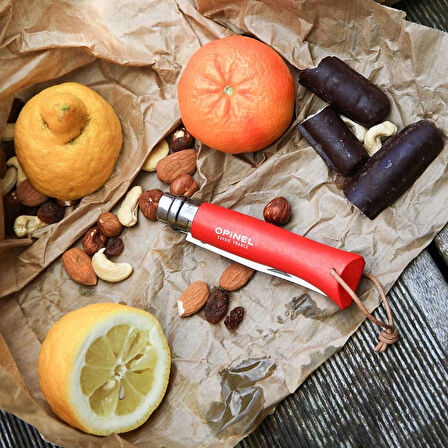 Katlanır Cep Çakısı - Opinel - Gürgen Ağacı Sap - Kırmızı Çakı No:8