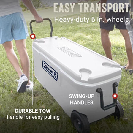 Soğutucu Buzluk - Coleman - Xtreme Wheeled 100 QT Tekerlekli - 94.6 lt - Beyaz