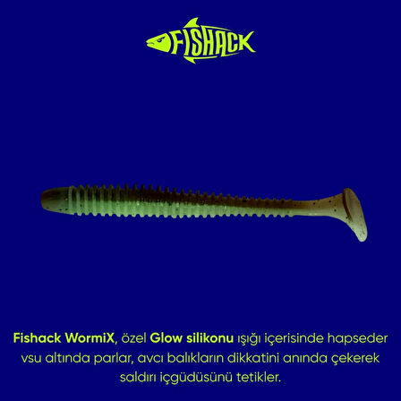 Silikon Kurt Yem - 4,2g 105mm - Turna/Levrek Silikonu - 1 Adet - Yeşil/Kahve - Karides Kokulu