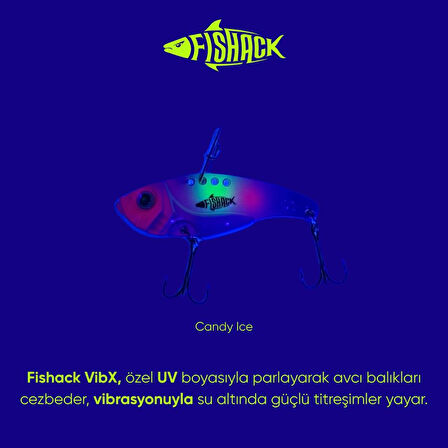 Vibrasyon Yem - LRF/Spin Jig - Fishack VibraX - 7g 40mm - Candy Ice - UV Boyalı