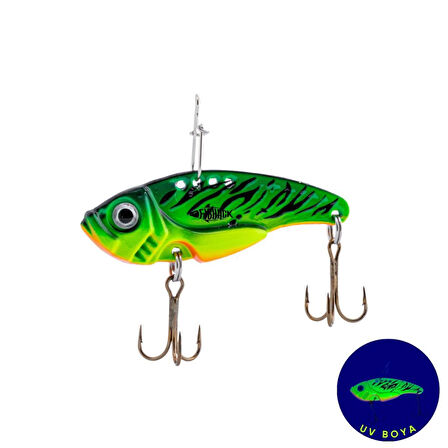 Vibrasyon Yem - LRF/Spin Jig - Fishack VibraX - 15g 55mm - Tiger Strike - UV Boyalı