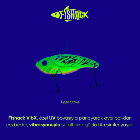 Vibrasyon Yem - LRF/Spin Jig - Fishack VibraX - 15g 55mm - Tiger Strike - UV Boyalı