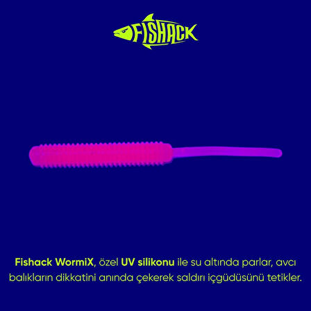 Silikon Kurt Yem - LRF Yem - 1g 52mm - Fishack Wormix - 10 Adet - Pink - UV Silikon