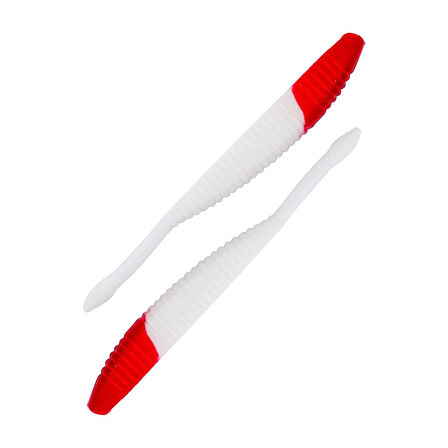 Silikon Kurt Yem - 3,3g 95mm - Fishack WormiX - 1 Adet - Red White