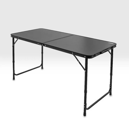 Katlanabilir Kamp Masası Seti - 4/6 Kişilik - 4 Tabureli - Elevate Plus - Siyah