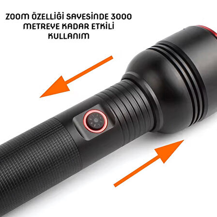 Şarj Edilebilir El Feneri - Wison - 2000 Lümen - 20 Watt - Zoomlu (ES-5572)