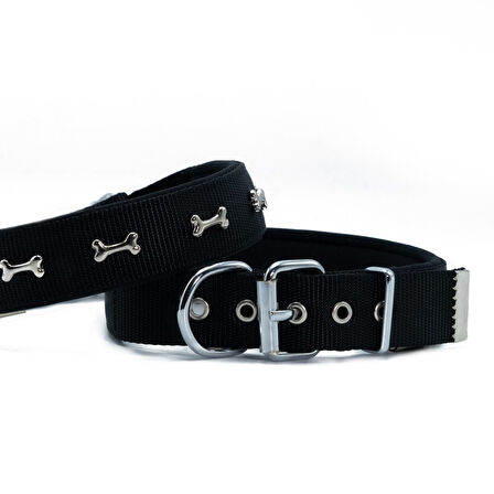 Doggie Konfor Dokuma Kemikli Boyun Tasması Siyah 3.0*47-55 cm (DSBT-3062 L)