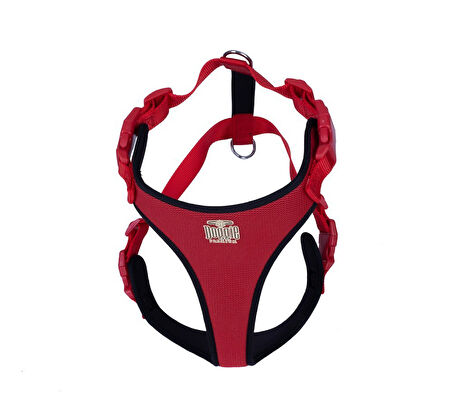 Doggie Havalı Dokuma Göğüs Tasması Kırmızı 2.0*55-65 cm (ADGT L)
