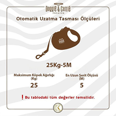 Doggie Master Otomatik Uzatma Tasması Kırmızı 25 kg/5 mt
