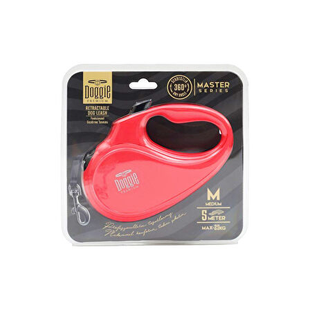 Doggie Master Otomatik Uzatma Tasması Pembe 25 kg/5 mt