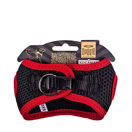 Doggie Havalı Dokuma Neon Küçük Irk Göğüs Tasması Kırmızı 22-26 cm (ANG-3XS)