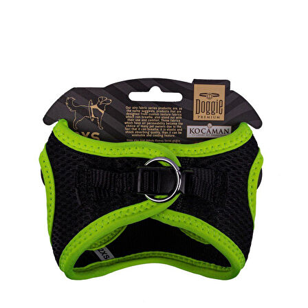 Doggie Havalı Dokuma Neon Küçük Irk Göğüs Tasması Sarı 26-30 cm (ANG-2XS)