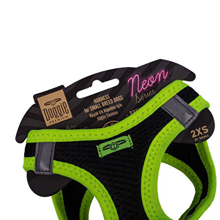 Doggie Havalı Dokuma Neon Küçük Irk Göğüs Tasması Sarı 26-30 cm (ANG-2XS)