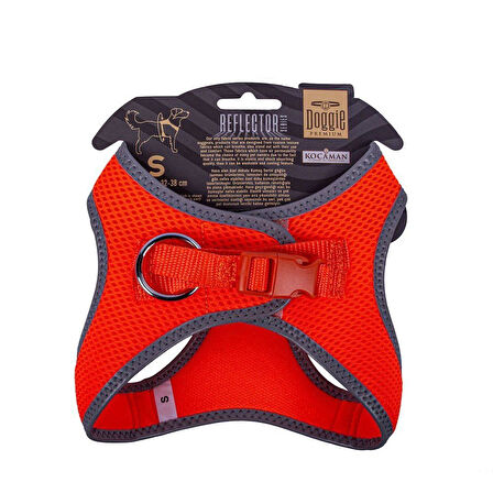 Doggie Havalı Dokuma Reflektörlü Küçük Irk Göğüs Tasması Orange 32-38 cm(ARG-S)
