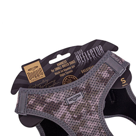 Doggie Havalı Dokuma Reflektörlü Küçük Irk Göğüs Tasması Camo 32-38 cm(ARG-S)