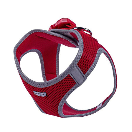 Doggie Havalı Dokuma Reflektörlü Küçük Irk Göğüs Tasması Red 38-44 cm(ARG-M)