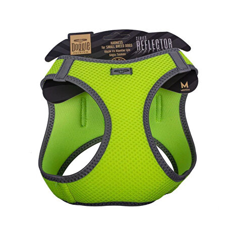 Doggie Havalı Dokuma Reflektörlü Küçük Irk Göğüs Tasması Yellow 38-44 cm(ARG-M)