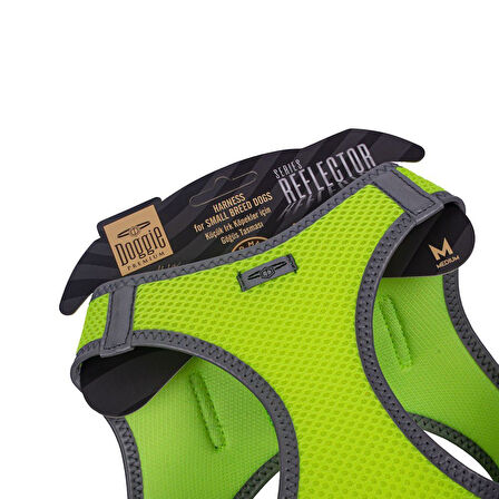 Doggie Havalı Dokuma Reflektörlü Küçük Irk Göğüs Tasması Yellow 38-44 cm(ARG-M)