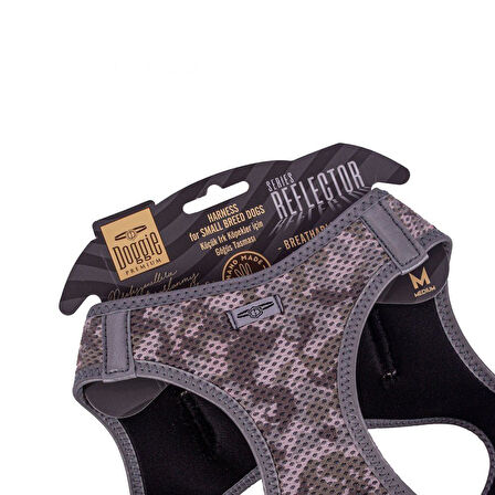 Doggie Havalı Dokuma Reflektörlü Küçük Irk Göğüs Tasması Camo 38-44 cm(ARG-M)