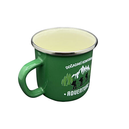 Orcamp Retro Emaye Kupa Bardak Adventure Yeşil (OUT-1900)