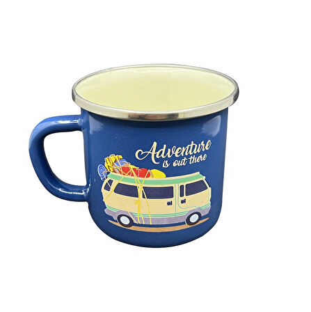 Orcamp Retro Emaye Kupa Bardak Adventure Mavi (OUT-1900)