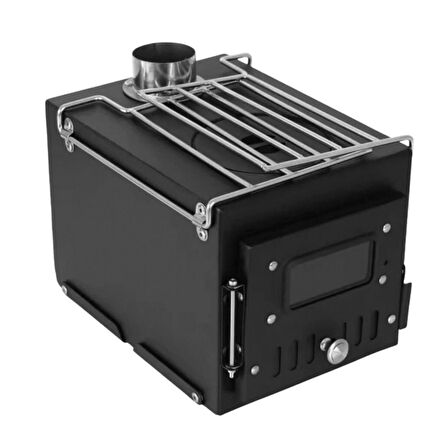 Çadır Sobası - Madfox x Woodlander - Portatif Katlanabilir - Siyah - 547308