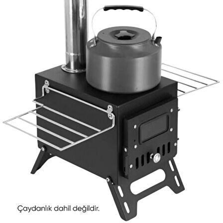 Çadır Sobası - Madfox x Woodlander - Portatif Katlanabilir - Siyah - 547308