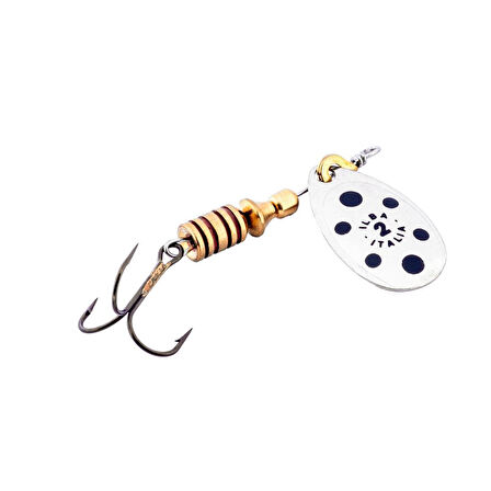 Alabalık Turna Döner Olta Kaşık - Ilba Tondo 20132 - Gümüş/Siyah - No:2