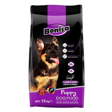 Yavru Köpek Maması - Bonisa - Kuzu Etli/Prinçli - 15 Kg