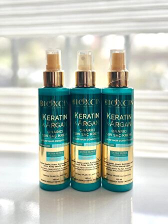 Bioxcin Keratin Ve Argan Onarıcı Sıvı Saç Kremi 150 ml 3'LÜ SET