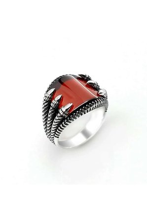 Garnet Zirkon Taşlı 925 Ayar Gümüş Yüzük
