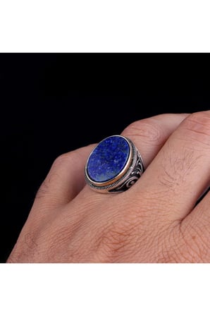 lapis taşlı 925 ayar gümüş erkek yüzük