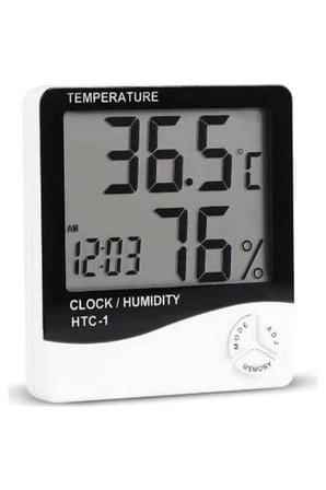 Dijital Oda Termometresi Higrometre Sıcaklık ve Nem Ölçer LCD Ekranlı Masa Saati ve Alarm