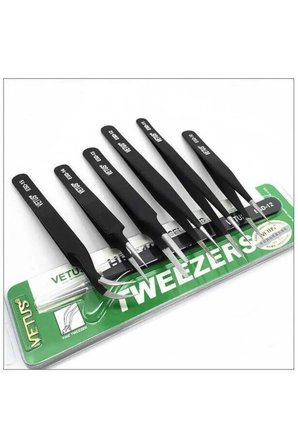 6 Parça Hassas Elektronik Cımbız Seti Antistatik Çelik Tweezer Set