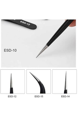 6 Parça Hassas Elektronik Cımbız Seti Antistatik Çelik Tweezer Set