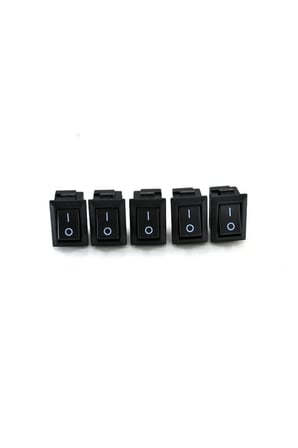 5 Adet Mini Dikdörtgen Siyah Elektrik Anahtarı 1-0 Işıksız Rocker 12V-220V