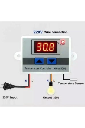 Xh-w3001 220 V Dijital Kontrol Sıcaklık Termostat Akvaryum Kuluçka Termostat Sıcaklık Kontrol Cihazı